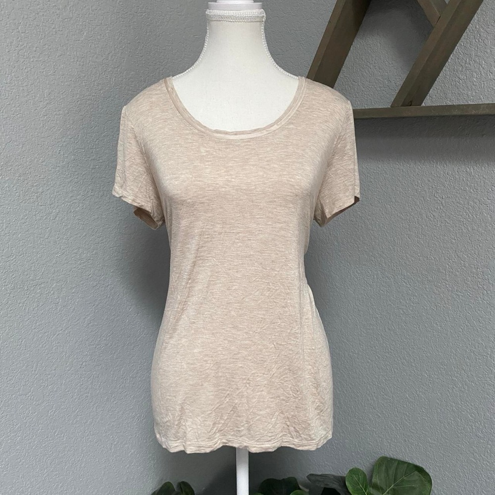 CREAM SHORT SLEEVE TOP SATIN TRIM NECKLINE BOHO CHIC COTTAGECORE SOFT GRUNGE